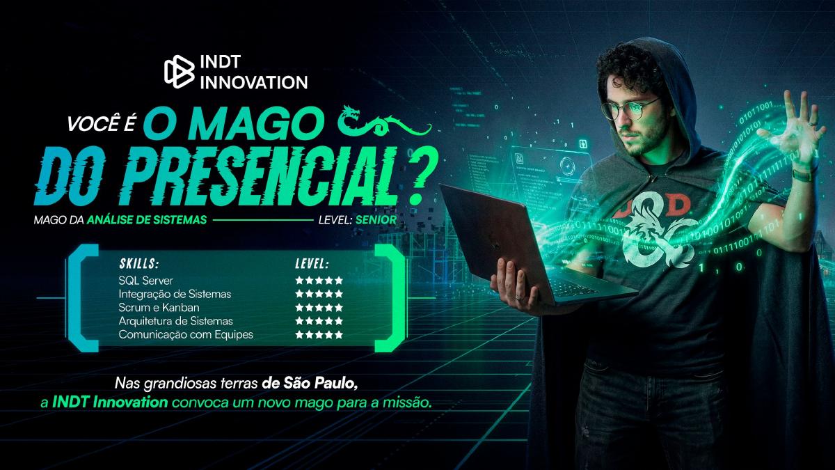 Campanha de recrutamento do INDT Innovation com linguagem de games